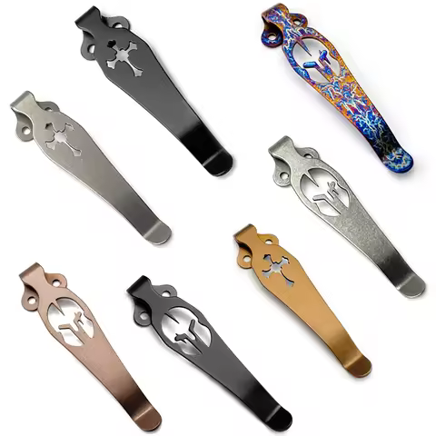 7 Types CNC Titanium Sparta Cross Pattern Knife Pocket Clip for Benchmade Griptilian 551 710 730 Bug