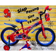 BASIKAL BUDAK / Basikal 16inch /SPIDERMAN / BICYCLE KIDS / Basikal Budak Budak / 16 inch basikal budak