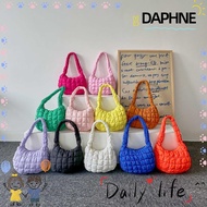 DAPHNE Pleated Bubble Bag, Shopping Informal Down Cloud Bag, Fashion Nylon Large Capacity Shoulder B