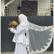 High Quality Lace Veil | Veil Pengantin | Veil Nikah | Veil Sanding | Veil Off White | Veil Sulam