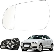 ANBOO A3 A4 A5 B8 Replacement Mirror Glass Left Heated Wing Mirror with Support Plate, Left Driver's