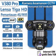 CCTV V380 Pro Camera 3 Lens V380 Pro Actually 8K 12MP Outdoor IP67 Waterproof Cell Tracking