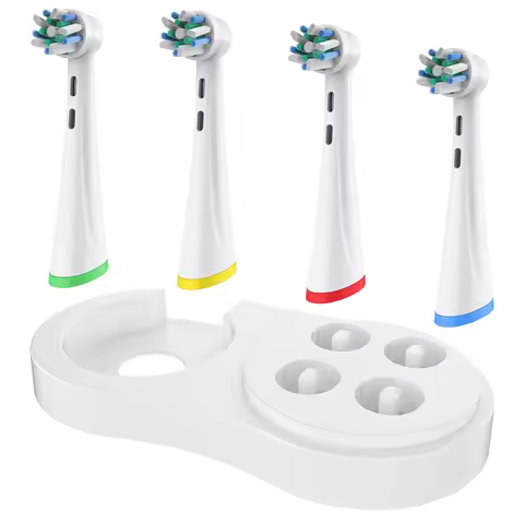 Toothbrush Holder Brush Head Stander and 4pcs Professional Replacement Brush Heads Compatible with O