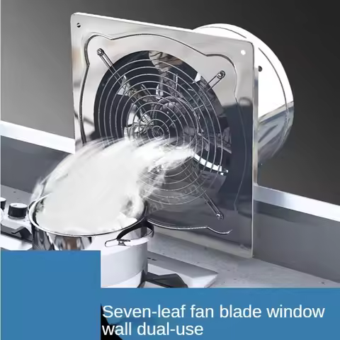 6/7/8inch Inline Extractor Exhaust fan Ventilation Pipe Fan Bathroom Kitchen Wall Window Stainless S