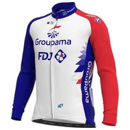 2026 STYLE Cycling Jerseys GROUPAMA FDJ Team FLUO YELLOW Long Sleeve Men Bike Wear Cycling Clothing