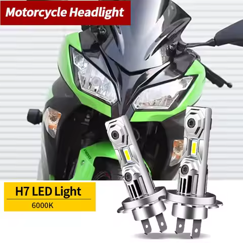 H7 6000K White Motorcycle 30W LED Headlights Fit For Kawasaki Ninja 250 300 650 ZX6R ZX10 Motorcycle