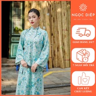 SA Noble Modern Ao Dai, CNY 2026 Ao Dai for Women, High Quality Sequin Ao Dai - Blue - Ngoc Diep Ao 