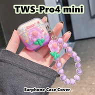 【Case Home】For TWS-Pro4 mini Case DIY Fresh Pink Soft Silicone Earphone Case Casing Cover