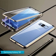 DOUBLE GLASS SAMSUNG S8 REGULAR | A8+ A8 PLUS MAGNET CASE MAGNETIC FRONT REAR GLASS