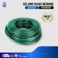 Selang Air Hijau 3/4 Inch Benang Tebal 2 mm Fleksibel Taman Cuci Motor Mobil.