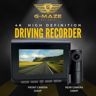 DASHCAM HD 2160P 4K VEHICLE DRIVING RECORDER 130° WIDE ANGLE NIGHT VISION WITH REVERSE CAMERA