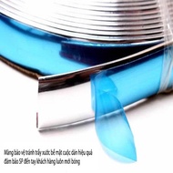Bản rộng 1.5cm - Nẹp chân viền kính ô tô mạ crom bản rộng 15mm nẹp viền chân kính xe hơi 15cm