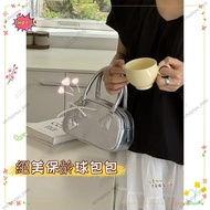Preferred Y2K Korean Style Large-Capacity Handbag Crossbody Bag Silver Multifunctional Bowling Small