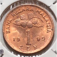 1 Sen 1999 ( UNC ) Malaysia Bunga Raya