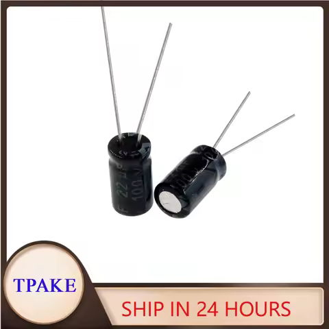 50pcs 22uF 100V 22MFD 100WV Aluminum Electrolytic Capacitor 6*11mm Radial 22mf100v 22uf100v 100v22mf