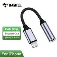 DAMILE ZJX-004 Lightning To 3.5Mm แจ็คหูฟังอะแดปเตอร์สำหรับ IOS iPhone (สนับสนุน) ใช้งานร่วมกับ IPhone7/7 Plus 8/8P /X/xr/xs/max 11 Pro Max 12 12Mini 12pro 12Promax รองรับการฟังเพลง