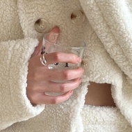 New Ring Whole Body 925 Sterling Silver Ring Female Letter H Index Finger Ring Bright Silver ins Coo