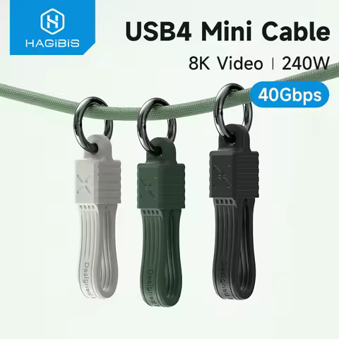 Hagibis USB 4 Cable Portable Keychain Short USB C to Type C Cable 240W 40Gbps for Thunderbolt 3/4 iP
