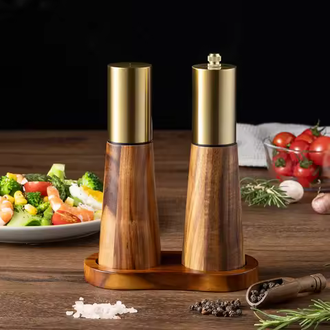 1PC/Acacia wood pepper grinder manual sea salt pepper seasoning jar wooden pepper grinder salt bottl