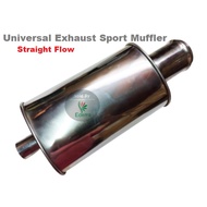 HKS JASMA Muffler exhaust 2" Inlet Stainless Steel Exhaust Muffler Pipe Silver Silencer Car