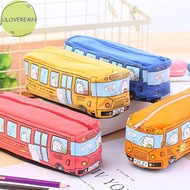 uloveremn Bus cute pencil case canvas Stationery box large capacity pen bag Pencil cases SG