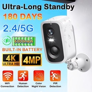 4K Wireless Camera 5G WIFI CCTV Camera 6800mah Rechargeable Battery CCTV Camera For Home Outdoor PIR