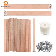 120Pcs Thick Wooden Candle Wicks, 5.1x0.5 Inch Natural Smokeless Wood Wicks for Candle Making