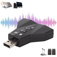 YOLOGO Virtual 7.1 Sound Card, Dual Audio Interface Dual Microphone Interface USB Sound Card, Plug a