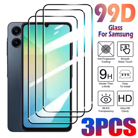 3Pcs Screen Protector for Samsung Galaxy A06 A05S A15 5G A25 A35 A55 99D Tempered Glass For Samsung 