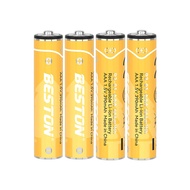 4 Beston Lithium AAA 1.5V rechargeable batteries, capacity 666mWh,3AN-18, P2-0-AAA