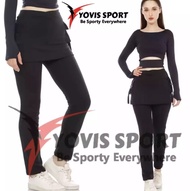 CELANA ROK SENAM YOVIS SPORT/CELANA ROK KANTONG JUMBO HITAM/CELANA OLAHRAGA WANITA
