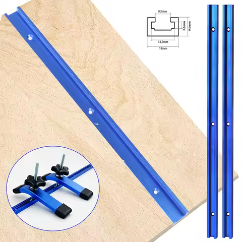 2Pc 300/400MM 19 Model Double-Cut Profile T Track with Predrilled Mounting Holes For Table Saw Route