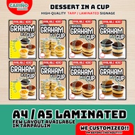 Laminated - Graham in a cup Laminated | Graham Dessert Menu Signages