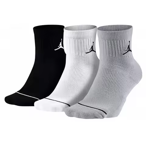 Nike Air Jordan Men's and Women's Mid-Calf Sports Socks, 3-Pack, Breathable Basketball Socks SX5544-