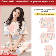 SG New four-piece pajamas for women Sleeping Home Wear Loungewear93542SG