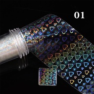 BORN PRETTY 1 Sheet  Aurora Chrome Nail Foil Mirror Effect Nail Pigment Irridescent Glitter Heart Marble Foil Sticker Nail Transfer Decals Colorful Water Ripple Love Heart DIY Nail Art Stickers