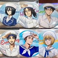 Attack on Titan × Maneki - neko Navy Uniform Japan Valley Inspired Levi and Eren Enamel Badge Duplic