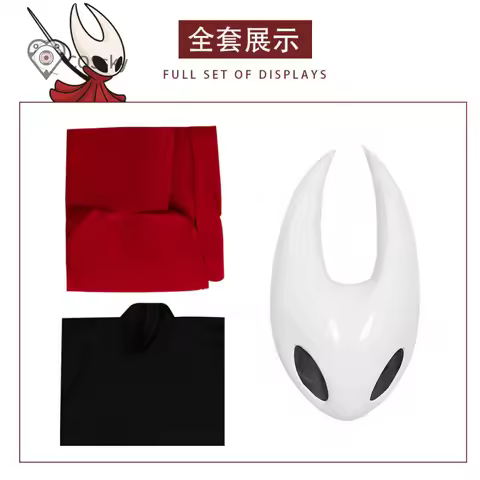 Knight Game Hollow Silksong Hornet Cosplay Cloak Costume Cape Mask Suit Children Red Shawl Stage Per