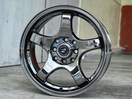 New Car Sport Rim RAXER WHEELS GTR05 15x6.5J 8x100/114.3 ET38 Black Chrome - READY STOCK