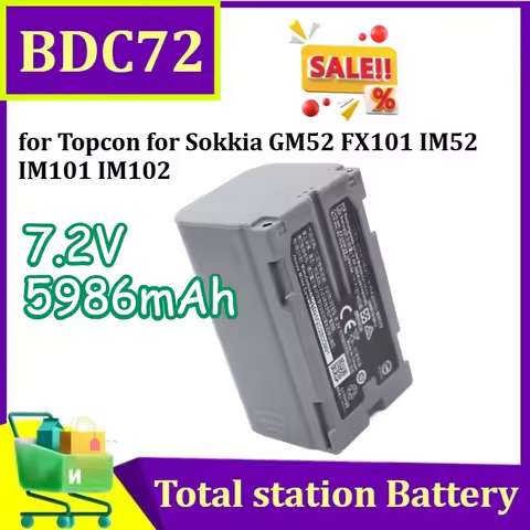 BDC72 7.2V 5986mAh Li-ion Battery Replacement for Topcon for Sokkia GM52 FX101 IM52 IM101 IM102 Seri