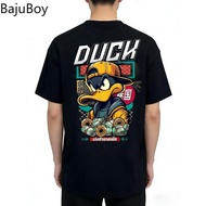 Baju T-Shirt Desain Maskot Itik DUCK Streetwear Cotton Corak Warna-Warni Unik Jumbai Lembut Lengan U