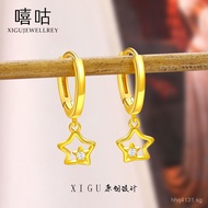 ins Feng Sleeping Original Design Niche Women's Pendant S925Silver Free Earrings with Star Design E1