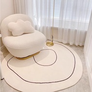 Cashmere Cream Style Round Carpet Carpet For Living Room Light Luxury Sofa Cushion Bedroom Bedroom C