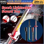Colorful Cosplay Sword Light with Spark & Smoke Effect Light Sword Ninja Sword Toy Kids Battle Blade
