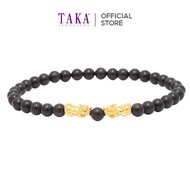 FC1 TAKA Jewellery 999 Pure Gold Double Mini Pixiu with Beads Bracelet