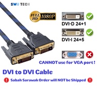 Full HD 1080p DVI to DVI Cable (Support DVI-D 24+1 and DVI-I 24+5) DVI Monitor Cable