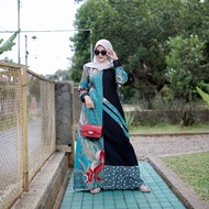 gamis batik kombinasi polos gamis batik wanita pekalongan - gamis saja jumbo
