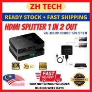 Hdm Splitter 1 in 2 Out 4K Input Output Two Dual Port Spliter Split Display Screen Hdcp Video With A
