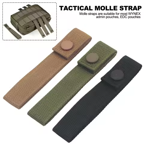 1pcs Outdoor Molle Strap 6 inch Tactical Molle Strap Molle Webbing Straps Attachment Snap Strap Nylo