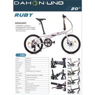 Dahon Uno Ruby 20 451 Folding Bike 1x8speed